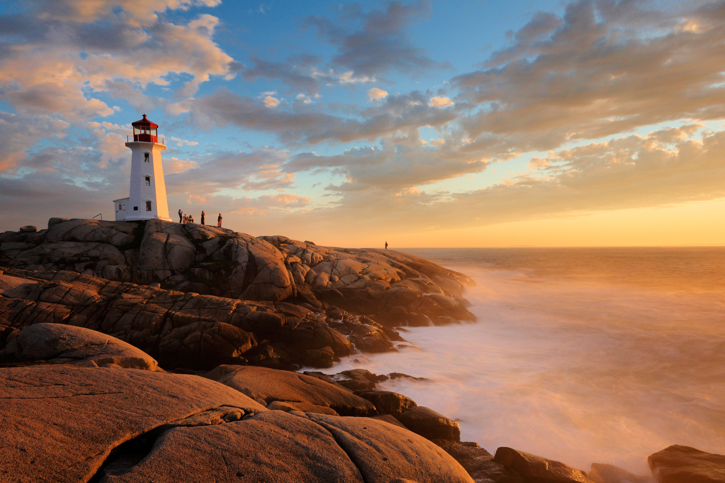 Light House at Peggy Cove at Sunset, Nova Scotia, Canada